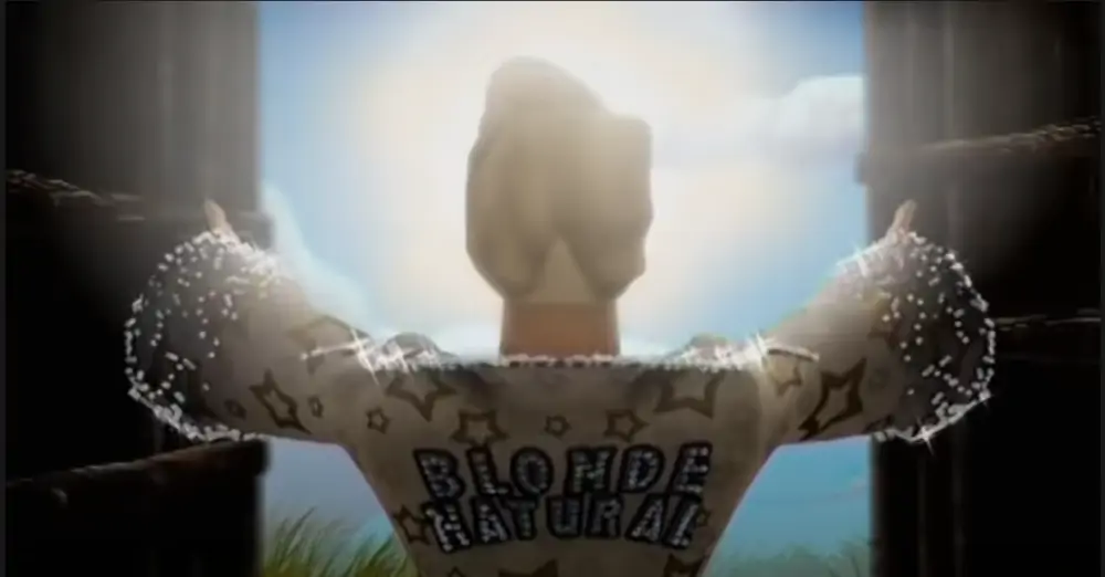Кадр из видеоклипа на песню "Натуральный блондин", Н. Басков